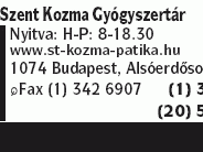 Szent Kozma Gyógyszertár