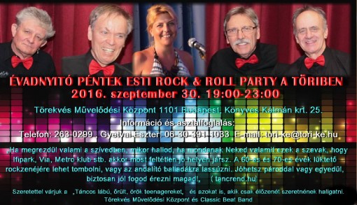   - ÉVADNYITÓ PÉNTEK ESTI ROCK & ROLL PARTY A TÖRIBEN