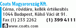   - Coats Magyarország Kft.