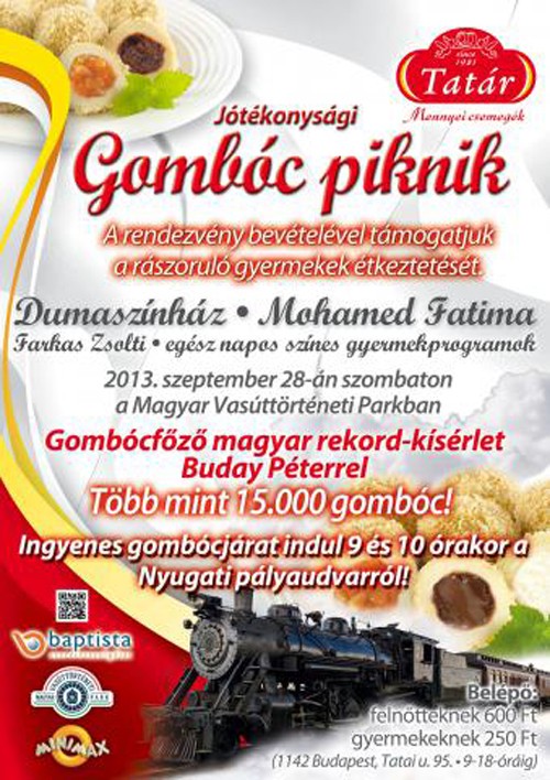 Gombóc Piknik 2013  - Jótékonysági Gombóc Piknik a Vasúttörténeti Parkban