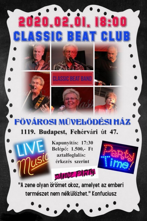   - Classic Beat Club 2020 02.01-én (szombaton) 18:00-tól