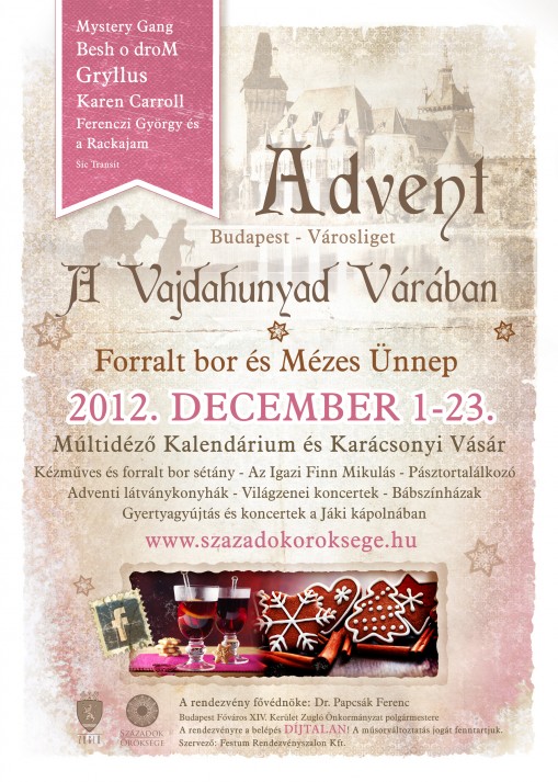 A rendezvény plakátja  - Advent A Vajdahunyad Várában 2012 Forralt Bor és Mézes Ünnep