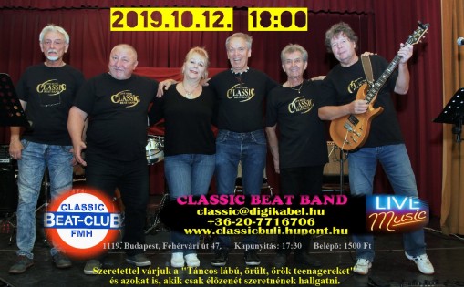   - Classic Beat Club 2019. október 12-én (szombaton) 18:00-tól
