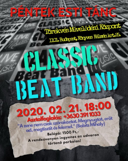   - PÉNTEK ESTI CLASSIC BEAT BAND DANCING PARTY A TÖRIBEN 