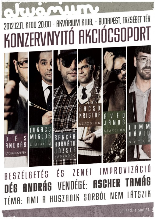 Flyer: Akvárium Klub  - Konzervnyitó Akciócsoport