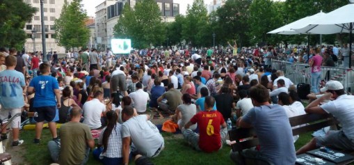fotó: sportmozi.hu  - Sportmozi - Olimpia élőben Budapest legnagyobb kivetítőjén