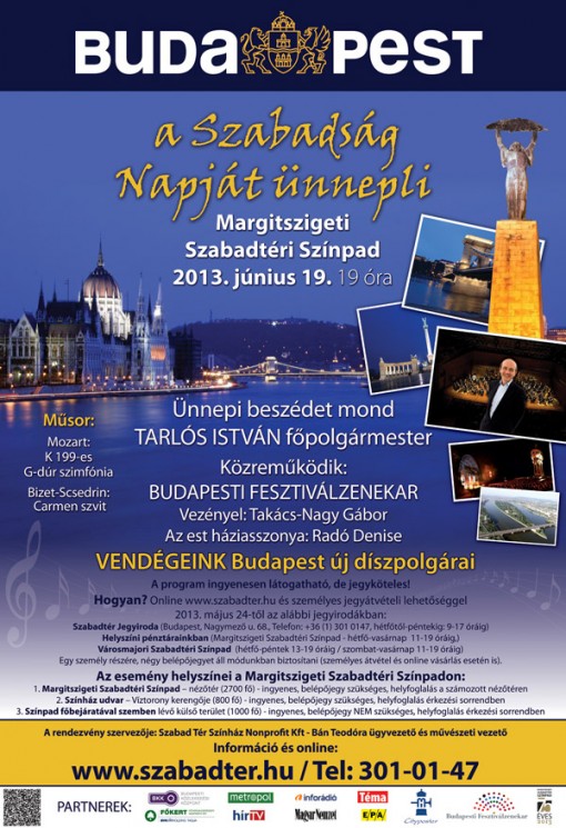 Budapest napi ingyenes ajándék koncert 2013  - Budapesti Fesztiválzenekar ingyenes koncert
