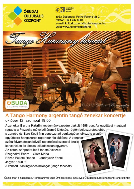 Tango Harmony  - Tango Harmony koncert a Kaszásdűlői Kulturális Központban